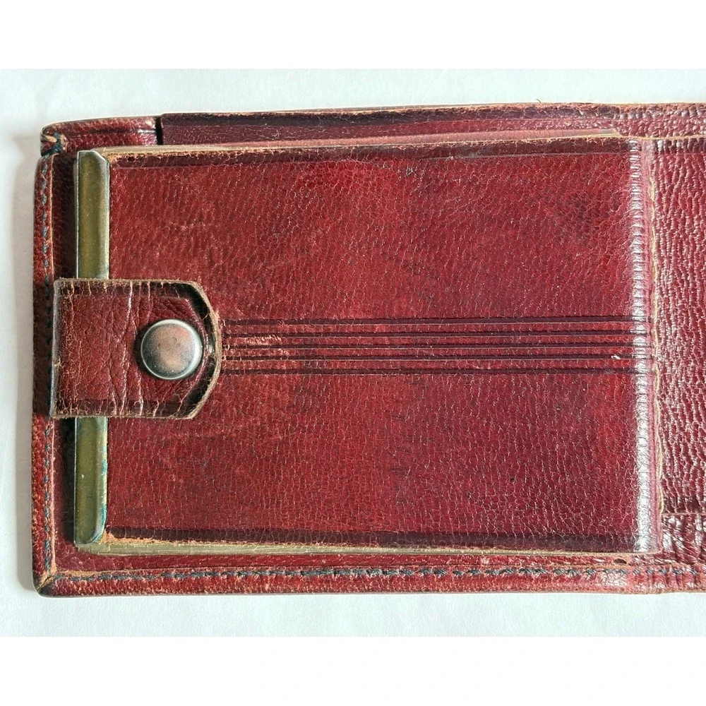 Vtg Mexican‎ Tooled Leather Bifold Wallet Cowboy Boot Hair-On Cowhide DAMAGED